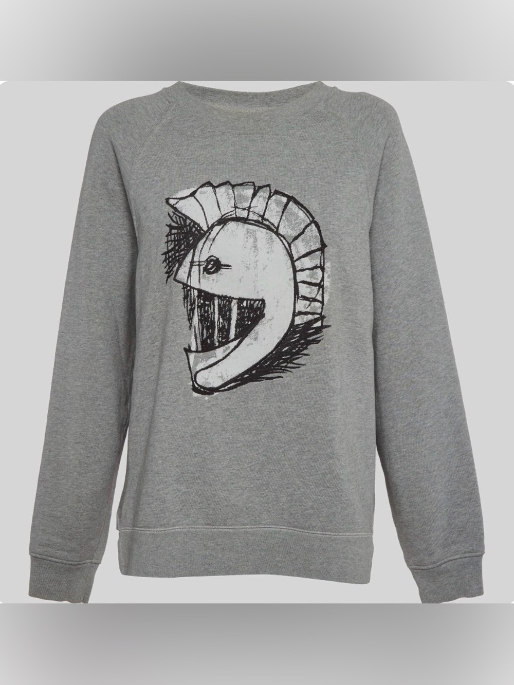 Burberry Grey Pallas Helmet Print Cotton Knit